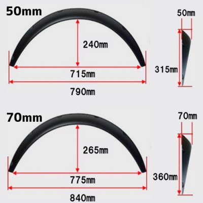 画像2: 汎用オーバーフェンダー50mm70mm各2枚　合計4枚セット