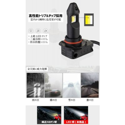 画像9: Iris(イーリス) イエロー/アイスブルー/ホワイト室内から3色切替可能 H8/H11/H16/HB3/HB4/PSX26