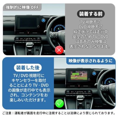 画像2: トヨタ 新型 純正ディスプレイオーディオ対応 TV テレビキャンセラー 完全カプラーON TVキット走行中にテレビが観れる スイッチ付き DVD ナビ ナビ操作可能