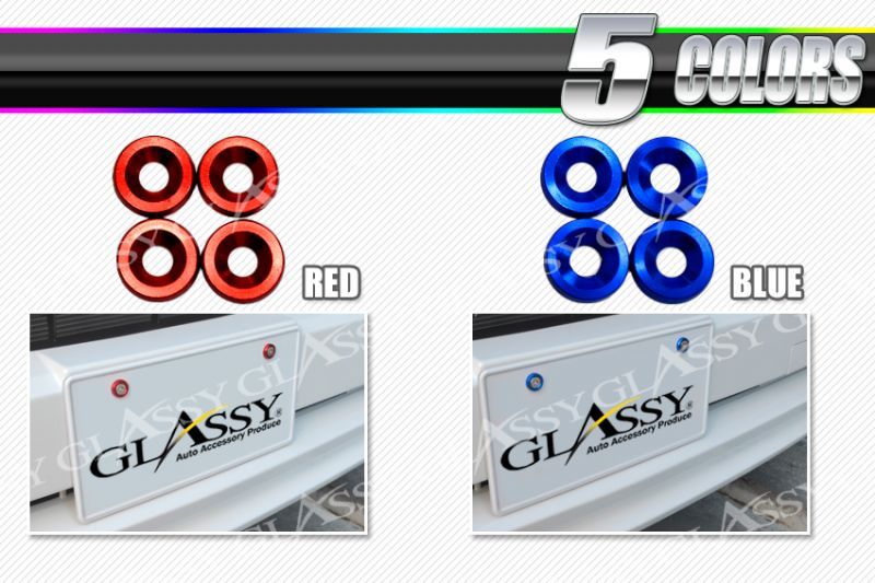 【GLASSY】軽自動車 汎用 ライセンスプレートボルトキャップ