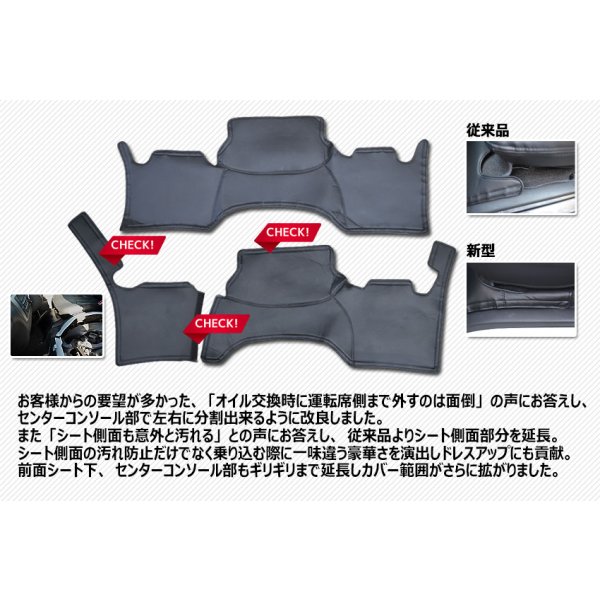 画像4: 【LUVLUX×GLASSY】ハイエース200系標準 1〜4型 分割式デッキカバーPLUS レザー フロント/リアセット (4)