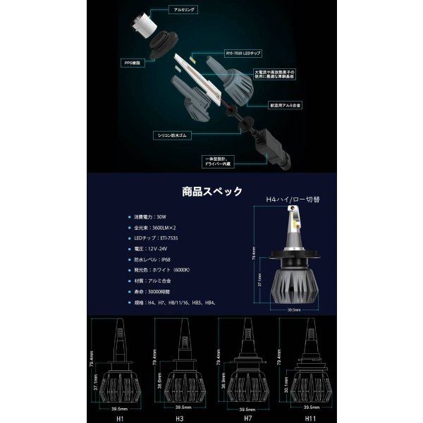 画像8: SHIVA(シヴァ)H4ハイ/ロー切替 ヘッドライト (8)