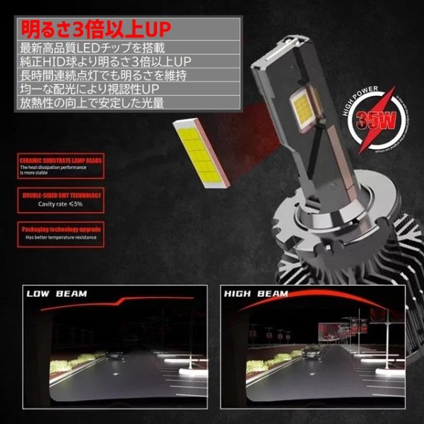 画像5: DAMIA(ダミア)D4S/D4R/D2S/D2SR  低価格&ハイパワー  無加工で純正HIDをLED化 LEDヘッドライト 6,000k 12,000LM【HLD2DM/HLD4DM】 (5)