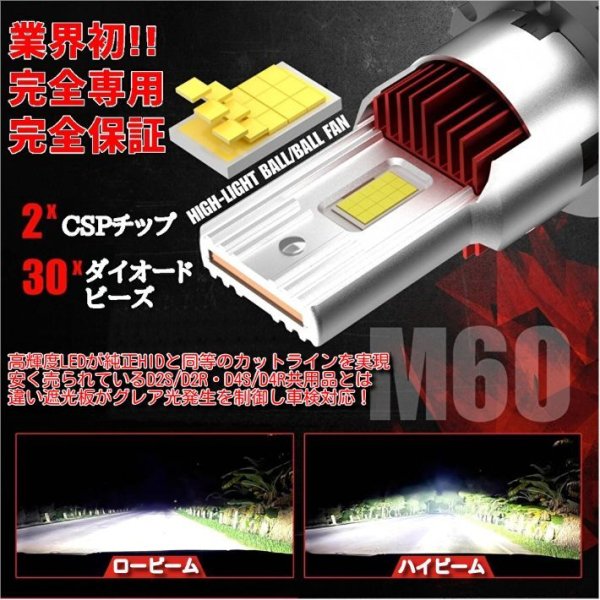 画像6: HERACLEOUS TYPE-R（ヘラクレス  タイプアール）業界初ついに完成 純正球と簡単に交換するだけで HID を LED 化へ D2R D4R 爆光 安心 安全 6500K 12000LM 完全保証［HLD2RHC / HLD4RHC］ (6)